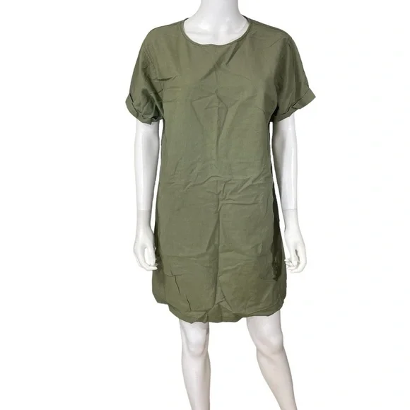 Joe Fresh Linen Khaki Green Dress - Picture 2 of 10
